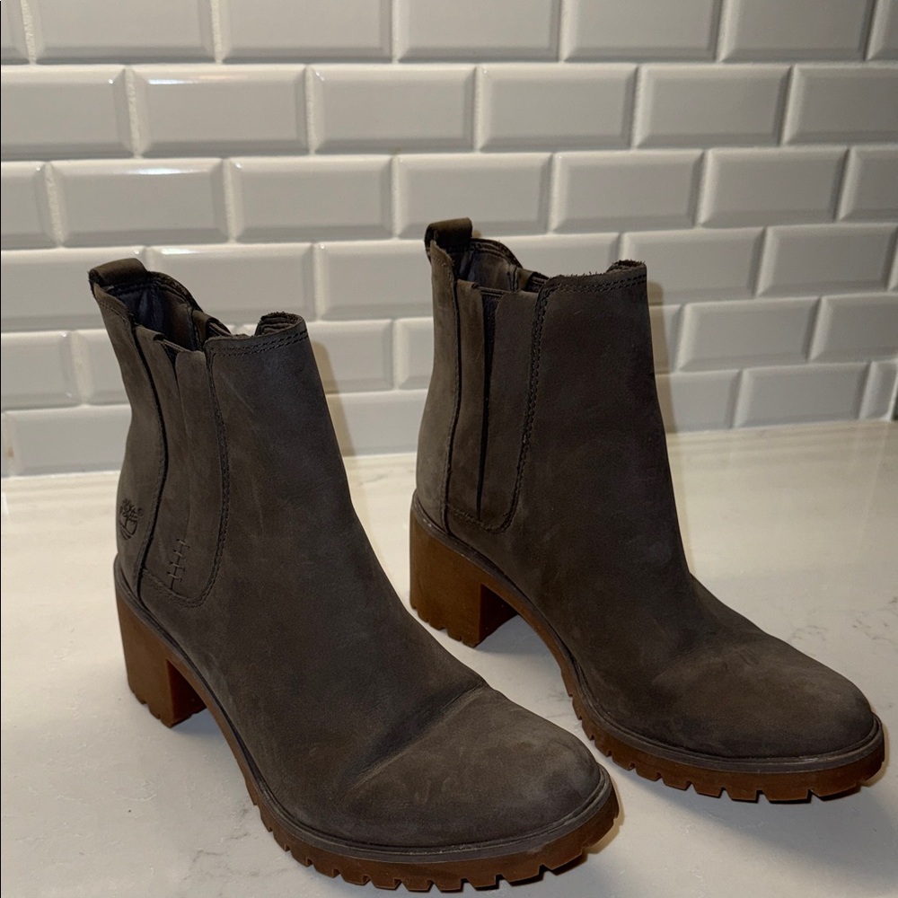 Timberland Dark Grey Heeled Boots